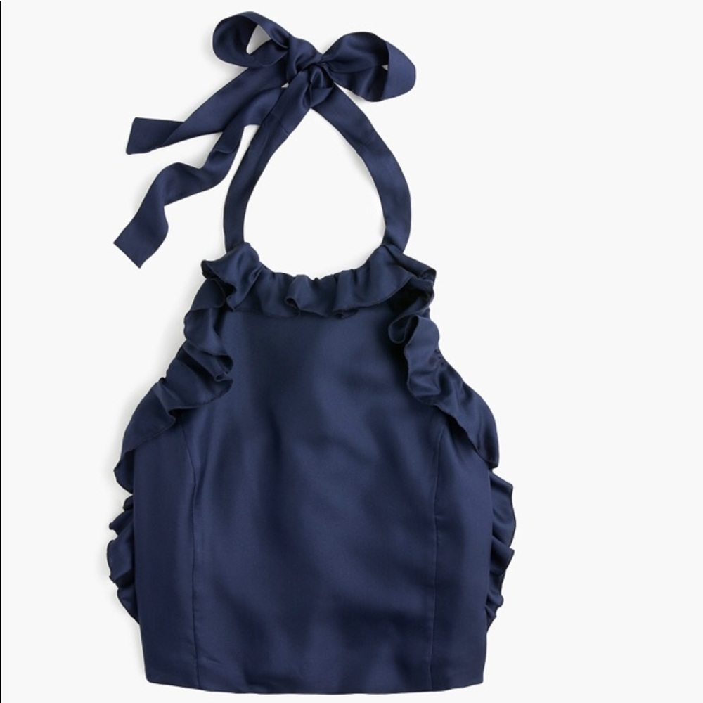 NWT! JCrew Silk Ruffle Halter